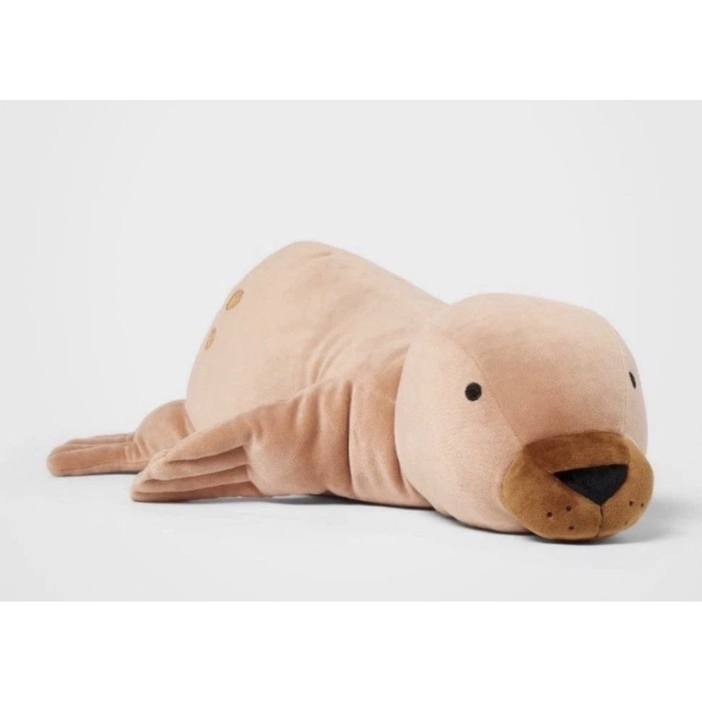 Pillowfort Weighted Plush Brown Seal Throw Pillow - 3 lbs - Anxiety Plush